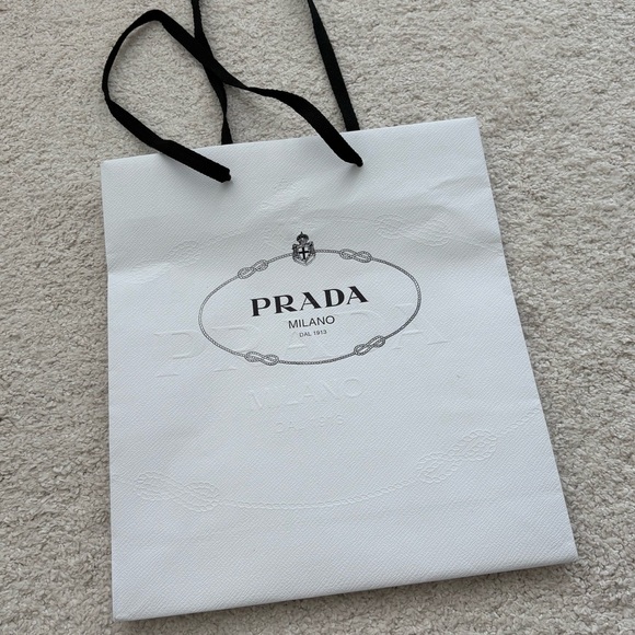Prada Other - Prada White and Black Logo Shopping Bag